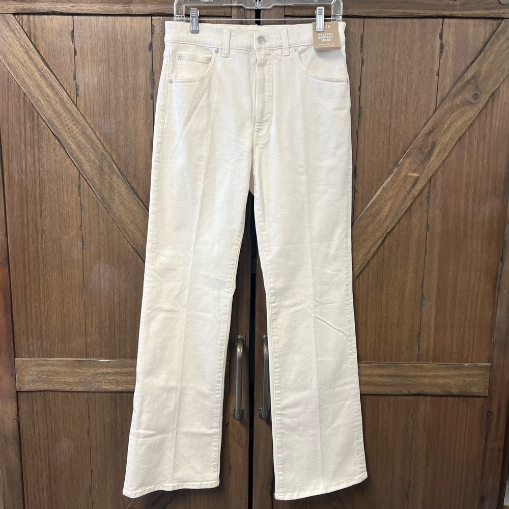 Madewell Relaxed Bootcut Jeans Vintage Ivory Stretch High Rise Size 28 NWT - Picture 5 of 12